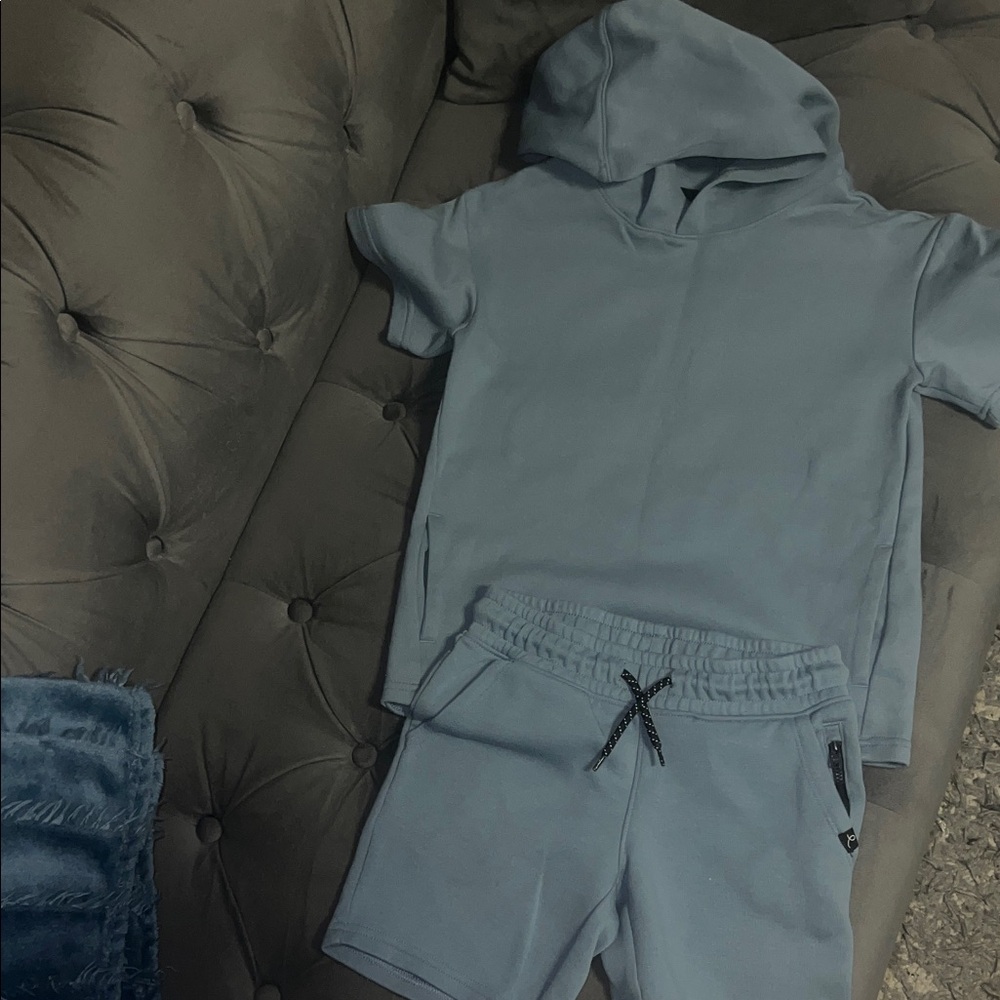 art class Light Blue Kids Hoodie & Shorts Set